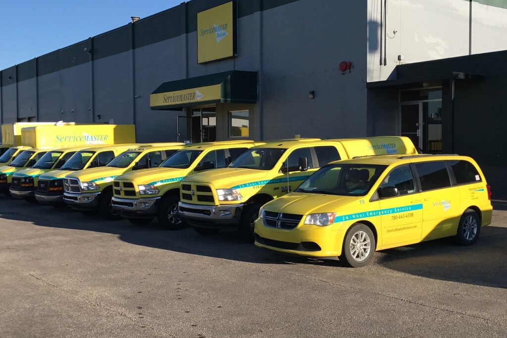 ServiceMaster Restore Picture of Vans in Lot